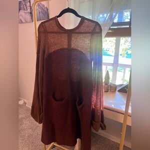 Free people Brown Knit Sweater Dress